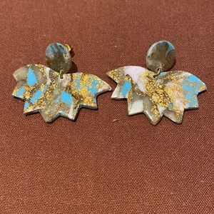 Handmade lotus earrings